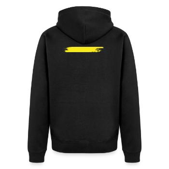 Paint blob splash paint painter gift stripes yellow - Unisex Premium Organic Zip Hoodie - black - Back - Nico (187cm)