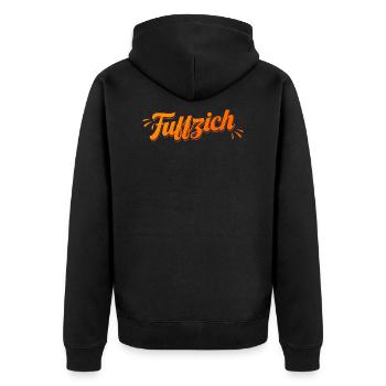 50. Geburtstag Ich bin Fuffzich 50 Jahre Geschenk - Unisex Premium Bio Zip Hoodie - Schwarz - Hinten - Nico (187cm)