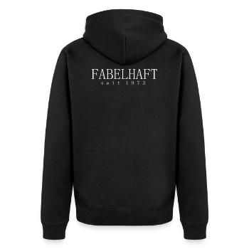 Geburtstag - Geburtsjahr 1973 - Unisex Premium Bio Zip Hoodie - Schwarz - Hinten - Nico (187cm)