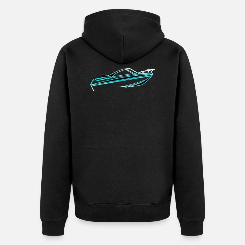 Motorboot Quicksilver 485 SC - Unisex Premium Bio Zip Hoodie - Schwarz