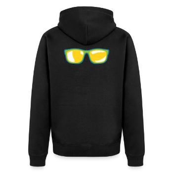 Sonnenbrille - Unisex Premium Bio Zip Hoodie - Schwarz - Hinten - Nico (187cm)