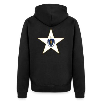 T-shirt Massachusetts Fan – Élégant et unique - Veste à capuche bio Premium Unisexe - noir - Dos - Nico (187cm)