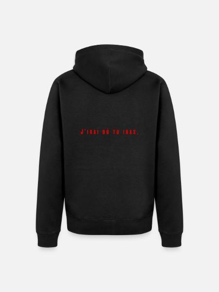 J'irai où tu iras - Veste à capuche bio Premium Unisexe - noir