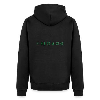 Lost Numbers - Veste à capuche bio Premium Unisexe - noir - Dos - Nico (187cm)