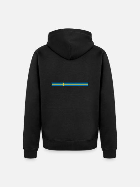 Sweden style stripes - Unisex Premium Organic Zip Hoodie - black