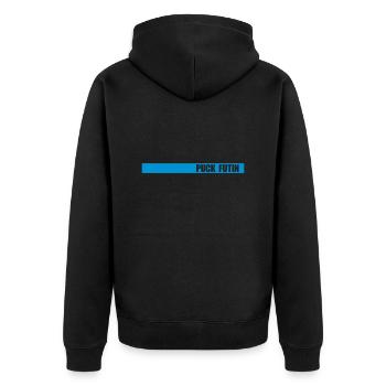 Conception du logo Puck Futin - Veste à capuche bio Premium Unisexe - noir - Dos - Nico (187cm)