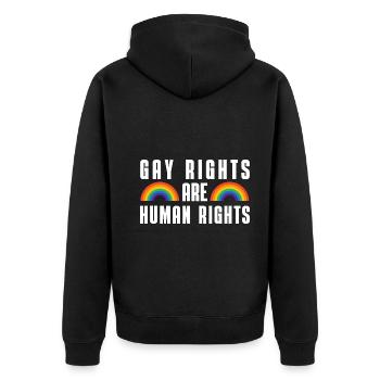 Rainbow Human Rights Gay Pride Gift LGBT - Veste à capuche bio Premium Unisexe - noir - Dos - Nico (187cm)