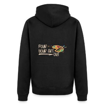 Art Teacher Funny Saying Art Course Art Class - Unisex Premium Organic Zip Hoodie - black - Back - Nico (187cm)