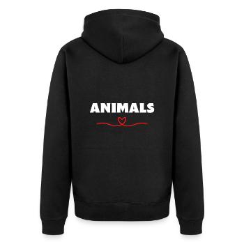 Animaux que les animaux adorent - Veste à capuche bio Premium Unisexe - noir - Dos - Nico (187cm)