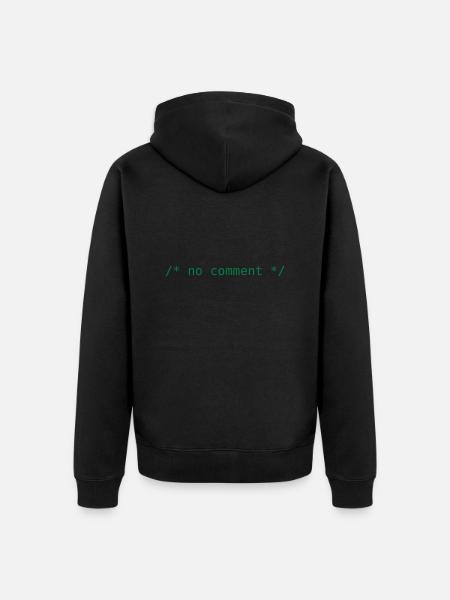 no comment - Unisex Premium Bio Zip Hoodie - Schwarz
