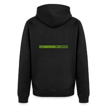 beautiful day for learning - Unisex Premium Organic Zip Hoodie - black - Back - Nico (187cm)
