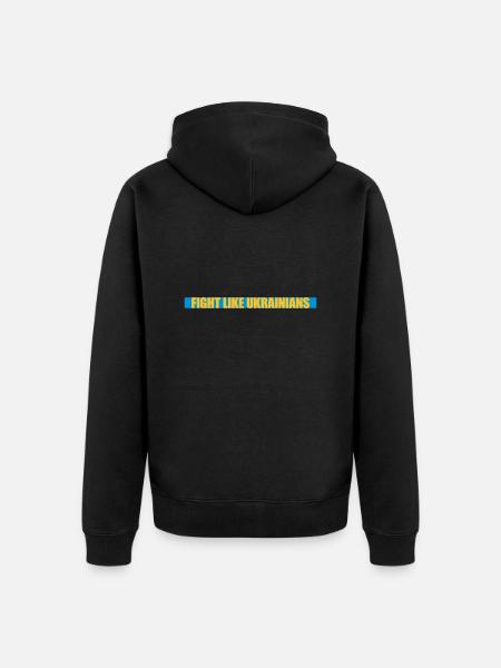fight like ukrainians quote - Unisex Premium Organic Zip Hoodie - black