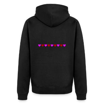 Hearts Line Colorful - Unisex Premium Organic Zip Hoodie - black - Back - Nico (187cm)