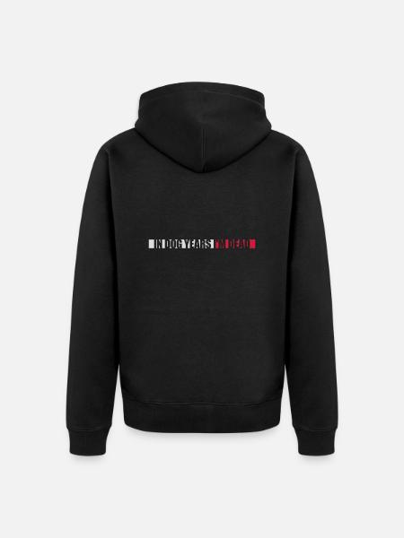 in dog years Dead - Unisex Premium Organic Zip Hoodie - black