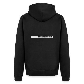 Je me fiche des faits - Veste à capuche bio Premium Unisexe - noir - Dos - Nico (187cm)