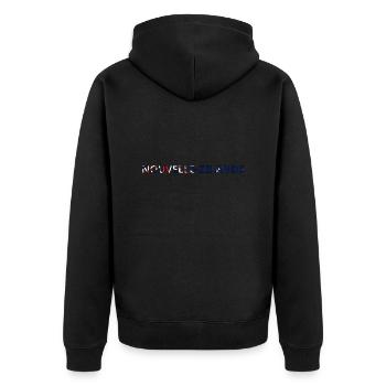 New Zealand Flag - Unisex Premium Organic Zip Hoodie - black - Back - Nico (187cm)