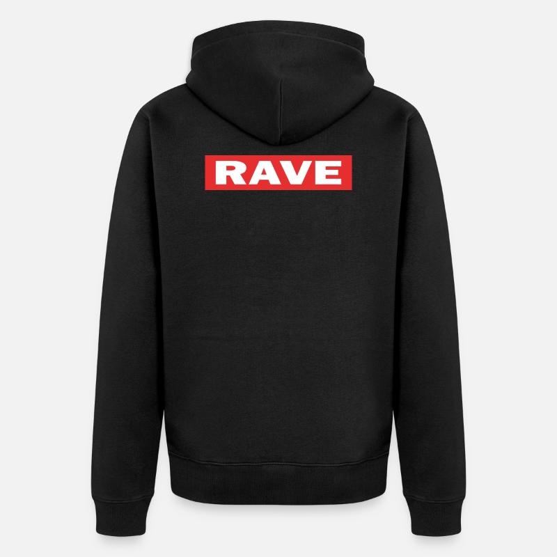 Rave - Unisex Premium Bio Zip Hoodie - Schwarz