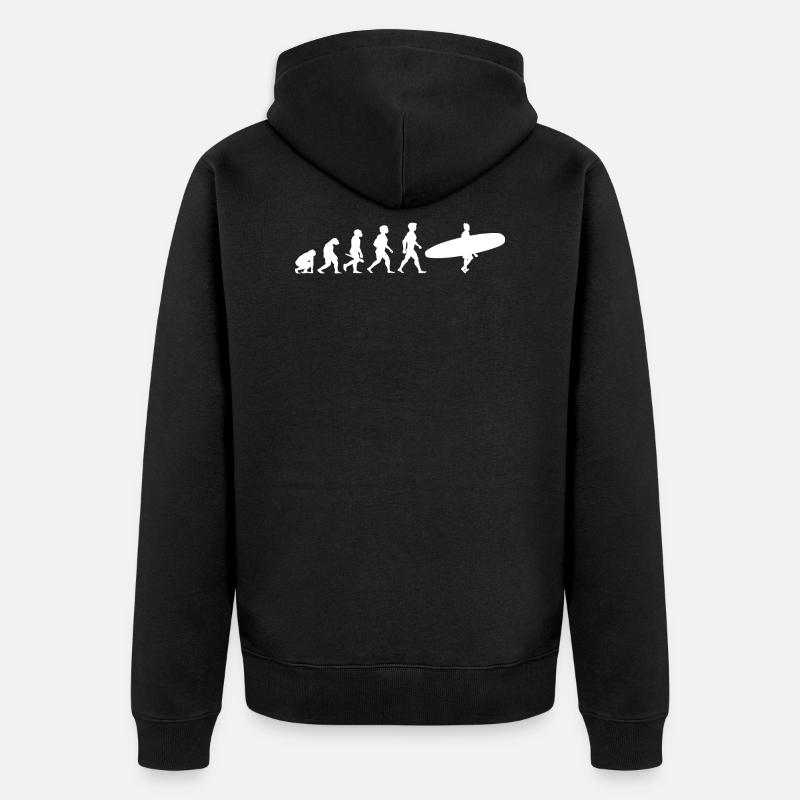 Heartbeat Surf Surfers Surfboard surfant - Veste à capuche bio Premium Unisexe - noir