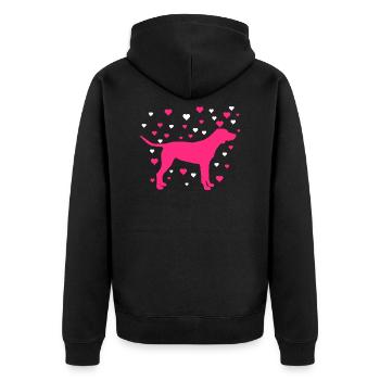 Labrador - Unisex Premium Organic Zip Hoodie - black - Back - Nico (187cm)