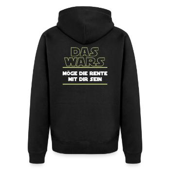 Das wars Rente star - Unisex Premium Bio Zip Hoodie - Schwarz - Hinten - Nico (187cm)