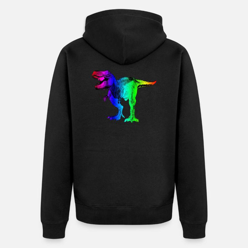 Techno T-Rex - Unisex Premium Bio Zip Hoodie - Schwarz