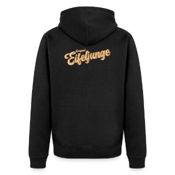 Eifelkind Eifel ist Heimat Spruch für Eifeljunge - Unisex Premium Bio Zip Hoodie - Schwarz - Hinten - Nico (187cm)