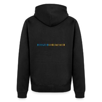 discipline over motivation Zitat - Unisex Premium Bio Zip Hoodie - Schwarz - Hinten - Nico (187cm)