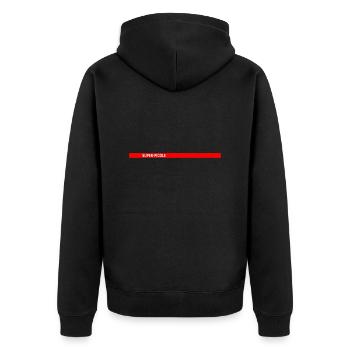 super-picole - Unisex Premium Bio Zip Hoodie - Schwarz - Hinten - Nico (187cm)