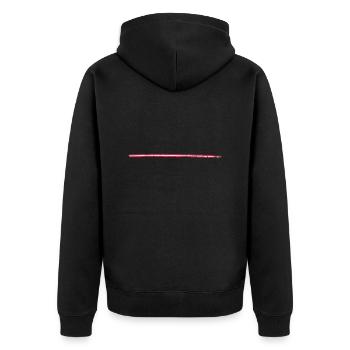 Unterstrich Flag Österreich Fahne small - Unisex Premium Bio Zip Hoodie - Schwarz - Hinten - Nico (187cm)
