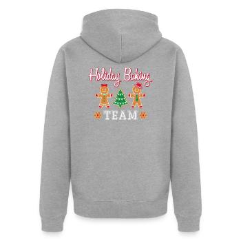 Feiertags-Backen-Team-Lebkuchen-Mann-Weihnachtsgeschenk - Unisex Premium Bio Zip Hoodie - Grau meliert - Hinten - Nico (187cm)