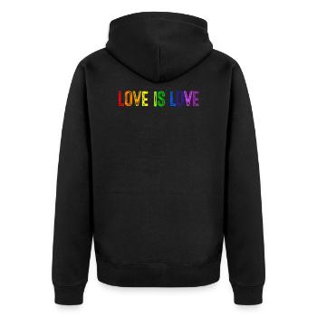 L'amour est l'amour des couleurs arc-en-ciel - Veste à capuche bio Premium Unisexe - noir - Dos - Nico (187cm)