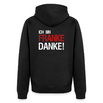 Je suis Franke Merci! Franken en disant idée cadeau - Veste à capuche bio Premium Unisexe - noir - Dos - Nico (187cm)