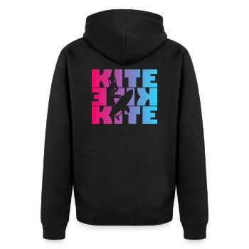 Kite - Unisex Premium Organic Zip Hoodie - black - Back - Nico (187cm)