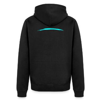 Stroke - Line - Brush Stroke - Bottomline - Turquoise - Unisex Premium Organic Zip Hoodie - black - Back - Nico (187cm)