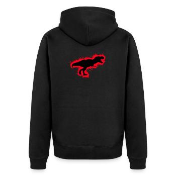 Silhouette Dino Rouge et Noir Contours - Veste à capuche bio Premium Unisexe - noir - Dos - Nico (187cm)