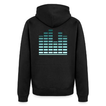 DJ - Sound Beat - Unisex Premium Bio Zip Hoodie - Schwarz - Hinten - Nico (187cm)