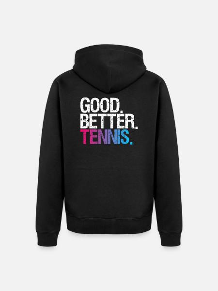 tennis - Unisex Premium Organic Zip Hoodie - black