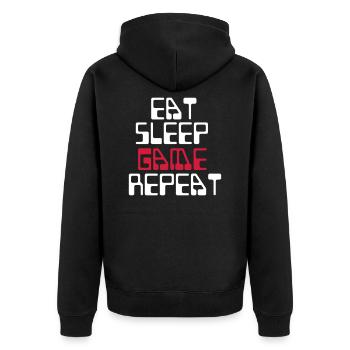 Cool disant Gamer Gamer - Eat Sleep Game Repeat - Veste à capuche bio Premium Unisexe - noir - Dos - Nico (187cm)