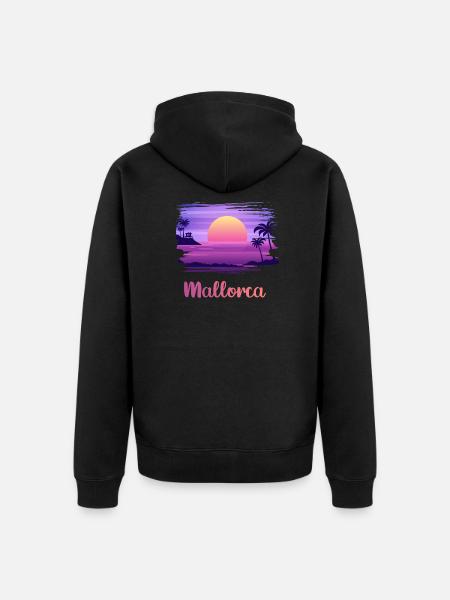 Ich liebe Mallorca - Unisex Premium Bio Zip Hoodie - Schwarz