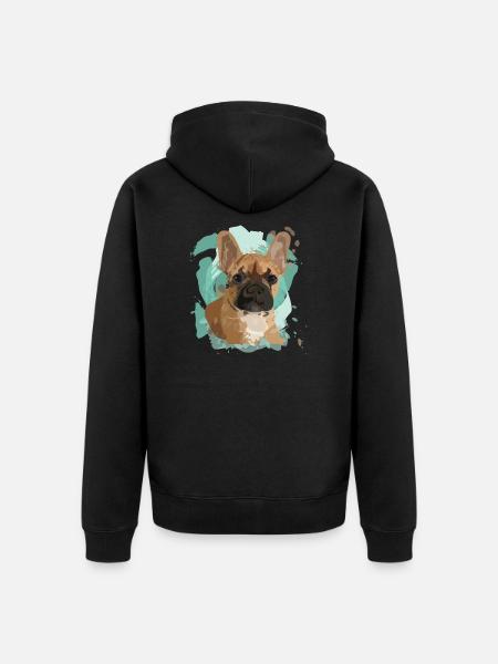 Cadeau de chien Frenchie bouledogue français - Veste à capuche bio Premium Unisexe - noir