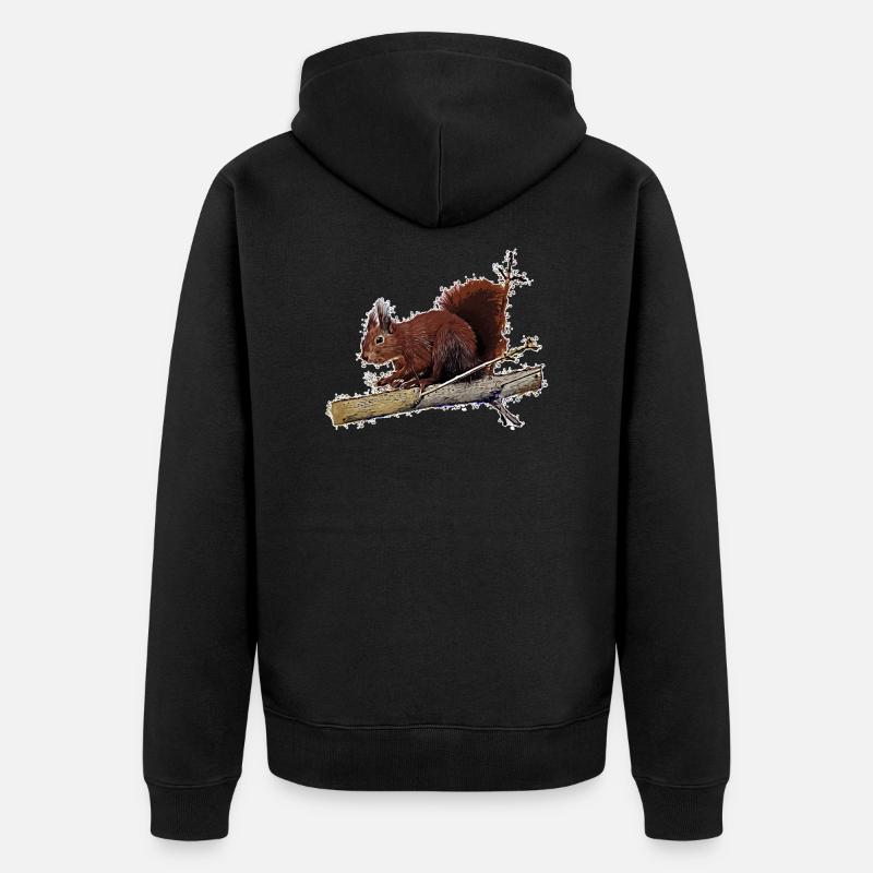 Eichhörnchen - Unisex Premium Bio Zip Hoodie - Schwarz