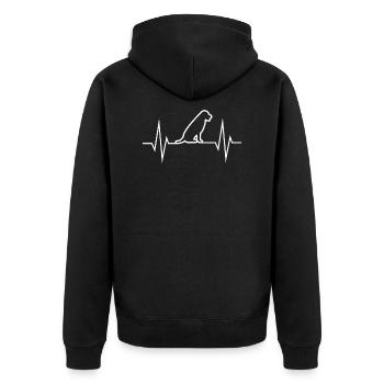 Mignon labrador pouls cardiaque - Veste à capuche bio Premium Unisexe - noir - Dos - Nico (187cm)
