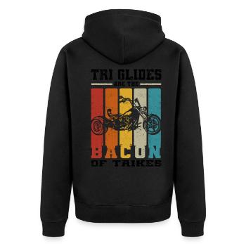 Trike - Unisex Premium Bio Zip Hoodie - Schwarz - Hinten - Nico (187cm)