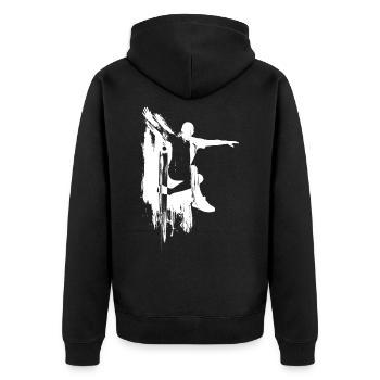 Footbag Hacky Sack Blanc - Veste à capuche bio Premium Unisexe - noir - Dos - Nico (187cm)
