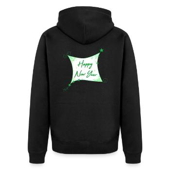 Happy New Year New Year's Eve - Unisex Premium Organic Zip Hoodie - black - Back - Nico (187cm)