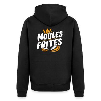 Moules frites - Veste à capuche bio Premium Unisexe - noir - Dos - Nico (187cm)