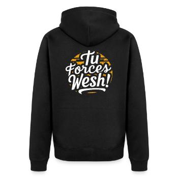 Tu forces wesh ! - Veste à capuche bio Premium Unisexe - noir - Dos - Nico (187cm)