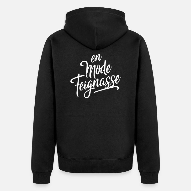 En mode feignasse - Veste à capuche bio Premium Unisexe - noir