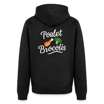 Poulet brocolis - Veste à capuche bio Premium Unisexe - noir - Dos - Nico (187cm)