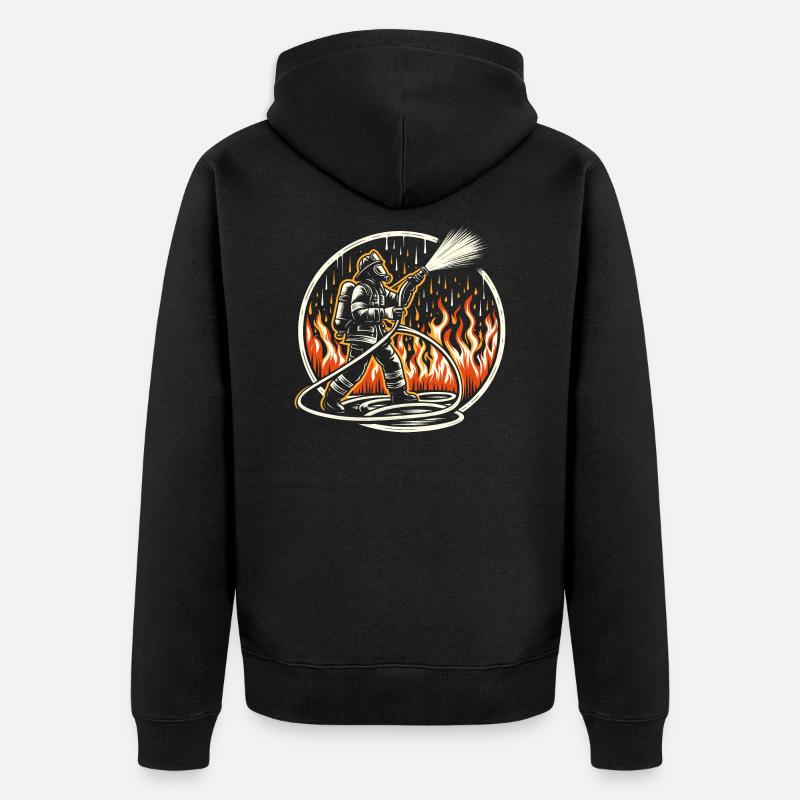 Pompier - Veste à capuche bio Premium Unisexe - noir